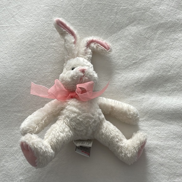 White and pink bunny stuffed toy from Gund. Named Binker. - Picture 2 of 7